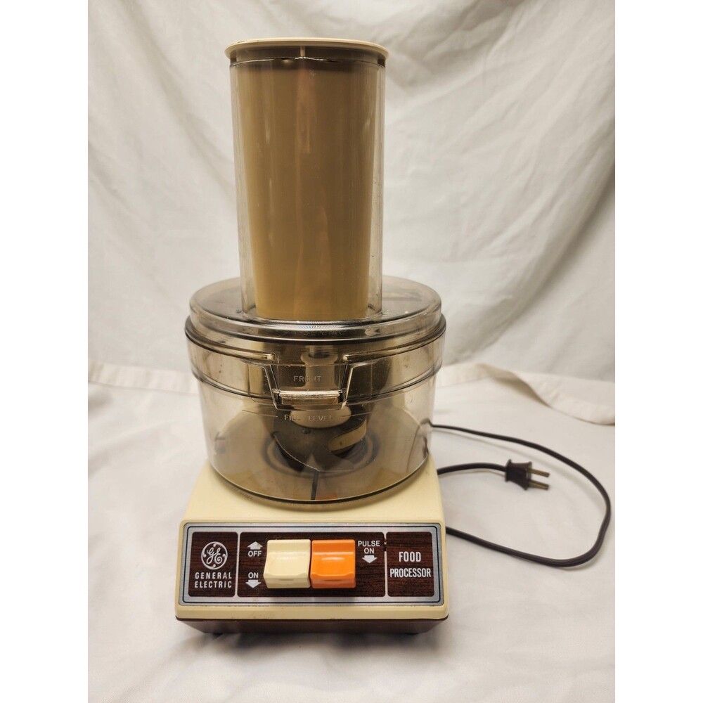 Vintage GE Food Processer General Electric D2FP4200 Woodgrain 1970s Tested